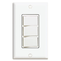 Product Image of 15A Decora Three Rocker Combination Switch (Ivory)