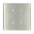 Product Image of 2-Gang Blank Device Wallplate, Standard Size, Non-magnetic Stainless Steel