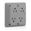 Product Image of 15A, 125V SuRGe Protected Quadruplex Receptacle, Industrial Grade (Gray)