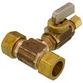 Product Image of 1/2" Nom Comp (5/8" OD) x 1/2" Nom Comp (5/8" OD) x 1/4" OD Comp Tee & Valve Kit, Lead Free (Brass)