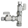 Product Image of 1/2" Nom Comp. (5/8" OD) x 3/8" OD x 3/8" OD 2 Straight Dual Shut-Off Valve, Lead Free (Brass)