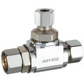 Product Image of 3/8" OD Fem. Comp x 3/8" OD Comp x 1/4" OD Comp Retrofit Tee, Lead Free (Chrome)