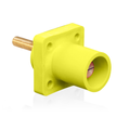 Product Image of 16 Series Male Panel Receptacle, Cam-Type, 90-Degree, Threaded Stud Length, 1.5", Taper Nose, 400A Max, Cable Range, #2 to 4/0 AWG (Yellow)