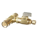 Product Image of 1/2" x 1/2" Fem. CPVC (1/2" Nom. Pipe) x 1/4" OD Comp Tee & Valve Kit, Lead Free (Brass)