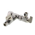Product Image of 1/2" FIP x 3/8" OD Comp x  3/8" OD Comp Dual Shut-Off Valve, Lead Free (Chrome)
