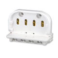 Product Image of 2g11 Base, 4-pin, Twin Tube Fluorescent Lampholder, Horizontal, Slide-on, Straight-in Double Edge, Quickwire 18awg Solid Or Str Tinned (White)