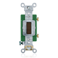 Product Image of 30A, 120/277V Toggle Single-pole AC Quiet Switch, Extra Heavy Duty Spec Grade, Self Grounding, Back & Side Wired (Brown)