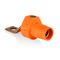 Product Image of 16 Series Taper Nose Single Pole Cam Type Female Terminal Connector, Bus Bar Mount, Offset, #2, 4/0 AWG, 400A Max (Orange)