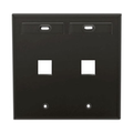 Product Image of Dual-Gang Quickport, Wallplate w/ ID Windows, 2-port (Black)
