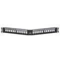 Product Image of Angled Quickport, Patch Panel w/ Magnifying Lens, 24"port, 1RU (Black)