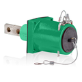 Product Image of Rhino-Hide Single Pole Male Receptacle Double` Hole Bus Bar, 313MCM-777MCM Cable, 1000V 1135A Max (Green)