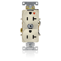Product Image of Isolated Ground Duplex Receptacle Outlet,  Smooth Face, 20A, 125V Back or Side Wire, NEMA 5-20R, 2-Pole, 3-Wire, Self-Grounding, Light Almond