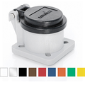 Product Image of 16 Series Panel Receptacle Enclosure w/ Automatic Closing Lid, Male/Female, Thermoplastic Housing and Cover, Stainless Steel Torsion Spring (Yellow)