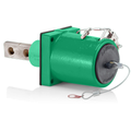 Product Image of Rhino-Hide Double Hole Fem 45 Deg Receptacle Double Hole Bus Bar, 313MCM-777MCM Cable (Green)