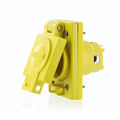 Product Image of 20A, 250V NEMA 6-20, 2-Pole, 3-Wire, Straight Blade Single Inlet, Grounding, Wetguard (Yellow)