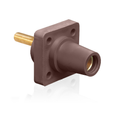 Product Image of 16 Series Female Panel Receptacle, Cam-Type, 90-Degree, Threaded Stud Length, 1.5", Taper Nose, 400A Max, Cable Range, #2 to 4/0 AWG (Brown)