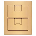 Product Image of Double-Gang Rectangular Non-Metallic Floor Box Cover w/ Carpet Flange (Brown)