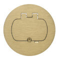 Product Image of Single-Door Cover for Round Floor Boxes, for Use with GFCI & Duplex Devices (Brass)