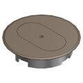 Product Image of Single-Door Cover for Round Floor Boxes, Non-Metallic, for Use with Duplex Devices (Brown)