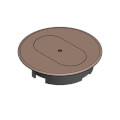 Product Image of Single-Door Cover for Round Floor Boxes, Non-Metallic, for Use with Duplex Devices (Caramel)
