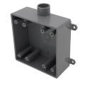 Product Image of 2-Gang 1/2" 2FSE Square Weatherproof Box, 32 CU (Gray)