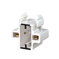 Product Image of Gx23, Gx23-2 Base, 2-pin, Compact Fluorescent Lampholder, Horizontal, Snap-in (Black) Color Code, Quick-connect 18awg Solid Or Str Tinned White Body