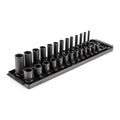 Product Image of 1/4" Drive 12-Point Impact Socket Set with Rails and Tray, 26-Piece (5/32-11/16")