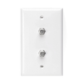 Product Image of Standard Video Wall Jack w/ Two F-Connectors (White)