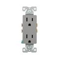 Product Image of Residential Duplex Receptacle, #14-10 Awg 15A 125V, SideAnd Push, Gray, Impact-Resistant Duplex, 1107GY-BOX