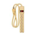Product Image of Circuit Breaker Switch Power Strip, 15A, General Purpose, 3 Ft 14/3 Sjt Cord, 6 Recept, Ivory, 1136V
