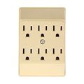 Product Image of Six Outlet Tap, Duplex Receptacle To 6 Outlets, 15A, 125V, Ivory, Thermoplastic, 5-15R, 1146V-SP