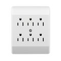 Product Image of Six Outlet Tap, Duplex Receptacle To 6 Outlets, 15A, 125V, White, Thermoplastic, 5-15R, 1146W-SP