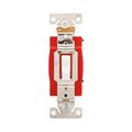 Product Image of Construction Grade Toggle Switch, #14-10 Awg, 20A, Flush, 120/277V, Screw, White, 1-Pole, 1221W