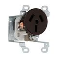 Product Image of Receptacle, #12 -4Awg, 50A, Flush, 125/250V, Back, Brown, Nema 10-50R, 3-Pole, 3-Wire, 122B-BOX