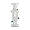 Product Image of Toggle Switch, 15A, Wall, 120V, Back And Side, Push Wire, Grounding, White, Single-Pole, 3-Way, 1303-9W
