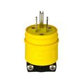 Product Image of Straight Blade Plug, #14-8 Awg, 15A, Industrial, 125V, Back Wire, Yellow, Black, 1447