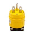 Product Image of Straight Blade Plug, #14-8 Awg, 15A, Industrial, 250V, Back Wire, Yellow, Black, 1449