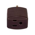 Product Image of 3 Outlet Cube Tap, Single Receptacle To 3 Outlets, 15A, 125V, Brown, Thermoplastic, 5-15R, 1482B-BOX