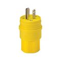 Product Image of Arrow Hart Watertight Straight Blade Plug, #18-10 Awg 20A, 250V, Black, 2-Pole, 14W48BK