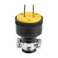 Product Image of Straight Blade Plug, #18-10 Awg, 15A, Commercial, 125V, Back Wire, Black, Brass, Thermoplastic, 1723