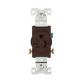 Product Image of Commercial Single Receptacle, #14-10 Awg 20A, 250V, SideWire, Brown Face, 6-20R, Pvc, 1876B-BOX