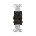 Product Image of Commercial Single Receptacle, #14-10 Awg 20A, 250V, SideWire, Black Face, 6-20R, Pvc, 1876BK