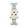 Product Image of Commercial Single Receptacle, #14-10 Awg 20A, 250V, SideWire, Light Almond Face, 6-20R, Pvc, 1876LA
