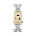 Product Image of Commercial Single Receptacle, #14-10 Awg 20A, 250V, SideWire, Ivory Face, 6-20R, Pvc, 1876V-BOX