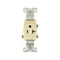 Product Image of Commercial Single Receptacle, #14-10 Awg 20A, 125V, SideWire, Almond Face, 5-20R, Pvc, 1877A