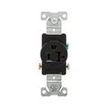 Product Image of Commercial Single Receptacle, #14-10 Awg 20A, 125V, SideWire, Black Face, 5-20R, Pvc, 1877BK