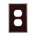 Product Image of Duplex Receptacle Wallplate, Brown, Duplex Receptacle Cutout, Thermoset, Single-Gang, Mid-Size, 2032B-BOX