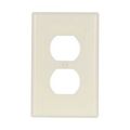 Product Image of Duplex Receptacle Wallplate, Lt. Almond, Duplex Receptacle Cutout, Single-Gang, Mid-Size, 2032LA-BOX
