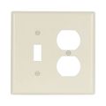 Product Image of Combination Wallplate, Almond, Toggle, Duplex Receptacle Cutout, Thermoset, 2- Gang, Mid-Size, 2038A