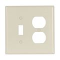 Product Image of Combination Wallplate, Lt. Almond, Toggle, Duplex Receptacle Cutout, Thermoset, 2-Gang, 2038LA-SP